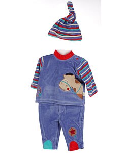 Rumble Tumble Newborn Boy's 3-piece Horse Pant Set