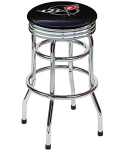 Corvette C5 Dual Foot Ring Chrome Garage Stool