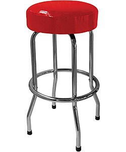 Garage Single Foot Ring Solid Red Barstool