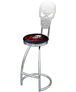 Billet Barseatz Back Rest Skull Garage Barstool