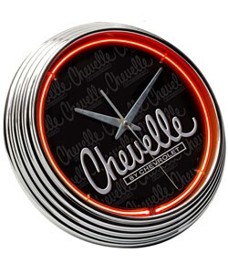 Neon Garage Clock with Chevelle Design