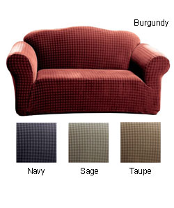 STRETCH Plaid Loveseat Slipcover