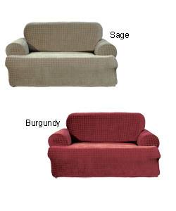 STRETCH Plaid T-Cushion Loveseat Slipcover