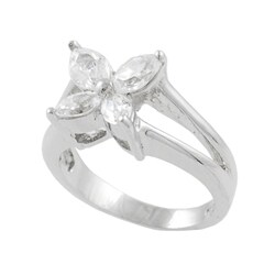 Tressa Sterling Silver Butterfly CZ Fashion Ring