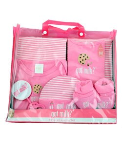 Got Milk? Girl's 8-piece Layette Set and Tote Bag