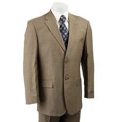 Massimo Genni Men's Tan Sharkskin 2-button Suit