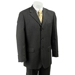 Massimo Genni Men's Dark Charcoal 3-button Suit