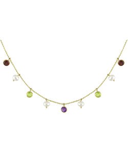 Gemstone Cultured FW Pearl Cleopatra Necklace