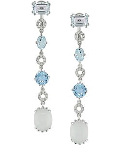 14k White Gold Gemstone 1/4ct TDW Diamond Earrings