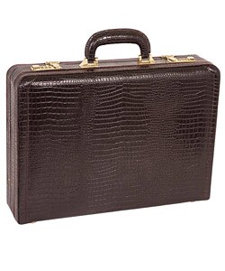McKlein P Series Expandable Alligator Embossed Leather Attache Case