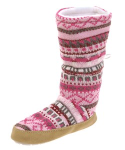 Muk Luks Slipper Sox Girl's Fair Aisle Toggle Boots
