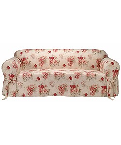 Saras Rose Printed Loveseat Slipcover