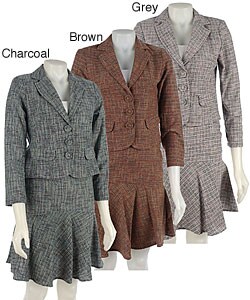 L.A. Design Fashion 2-piece Tweed Skirt Suit