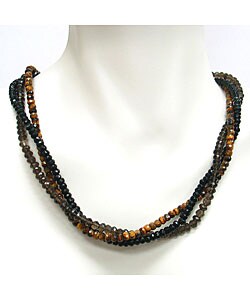 10k Gold Triple-gemstone Mixed Necklace