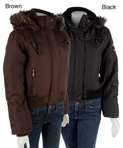 Hot Kiss Junior's Hooded Bomber Jacket with Faux Fur Lining