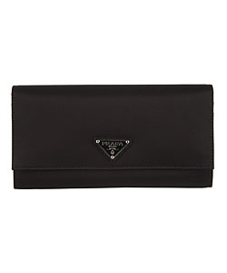Prada Black Nylon Continental Wallet 1M0608