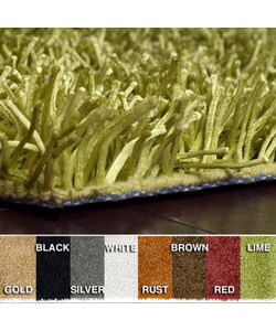 Hand-woven Neon Collection Poly-shag Rug (5' x 8')