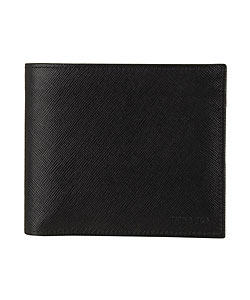 Prada Men's Leather Embossed Logo Bi-fold Wallet