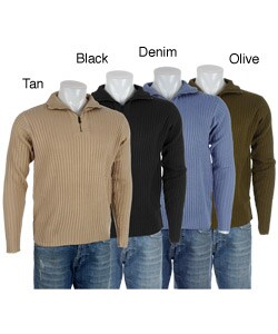 Domani Men's Platinum 1/4 Zip Cable Knit Sweater