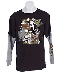 Maui & Sons Boy's Long Sleeve Screenprinted Tee Shirt