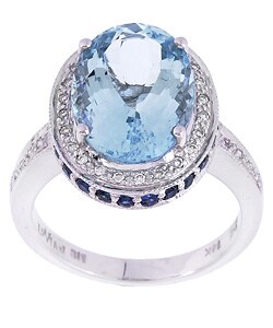 Encore by Le Vian 14k Gold Aqua Sapphire Diamond Ring