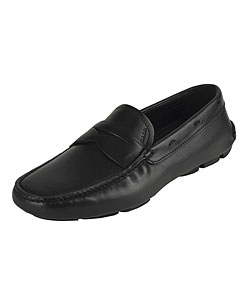 Prada Men's Black Leather Driving Penny Loafers