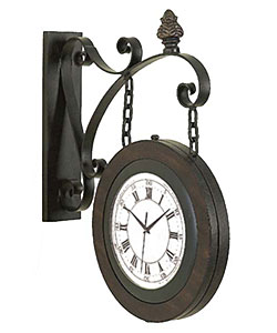 Large Handcrafted Hanging Double Face Clock