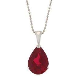 Charles Winston Synthetic Ruby Pear Drop Necklace