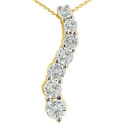 14k Yellow Gold 1/2ct TDW Diamond Journey Necklace (H-I, I1)