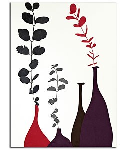 Handcrafted Micro-Suede Wall Art - 4 vases
