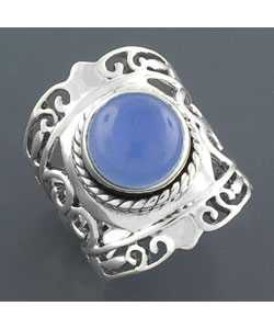 Blue Chalcedony Sterling Silver Ring (India)