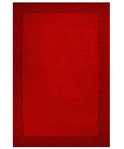 Hand-tufted Red Border Wool Rug (8' 9 x 13')