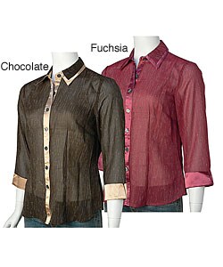 Elegancia by Adi Women's Sheer Blouse