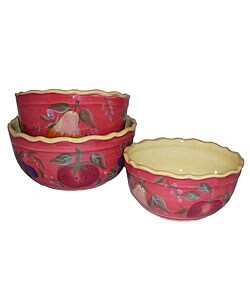 Sandy's Orchard Hand-painted 3 Bowl Set