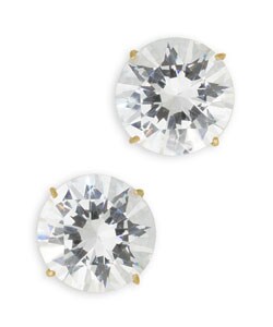 14k Gold 6ct TDW Round Cubic Zirconia Stud Earrings