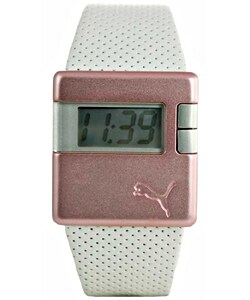 Puma Women's Sirius LCD Dial White Strap Watch