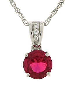 Charles Winston Solitaire Created Ruby Necklace