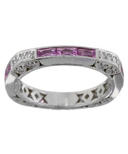 Tacori Platinum Pink Sapphire 1/2ct TDW Diamond Eternity Band