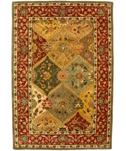 Hand-tufted Heritage Kerman Burgundy Wool Rug (4' x 6')