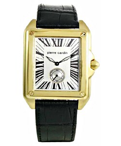 Pierre Cardin Men's Silver Dial Leather Strap Watch