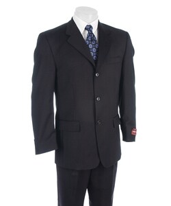 Jeffrey Banks Men's Black Striped 3-button Suit