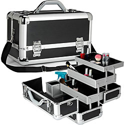 Black Aluminum Makeup Train Case