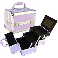 Purple Makeup Case with Mirror