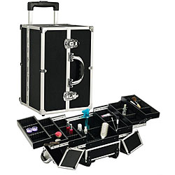 Black Rolling Makeup Case with Dividers