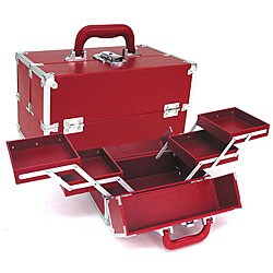Red Makeup Train Case