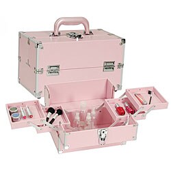 Pink Makeup Train Case