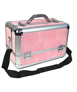 Pink Aluminum Makeup Train Case