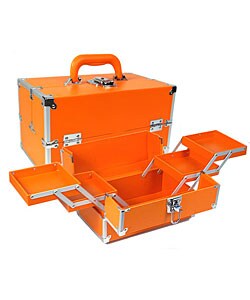 Orange Makeup Train Case