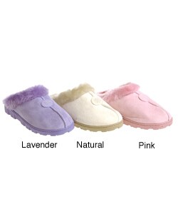 Fireside Casuals Faux Suede Memory Foam Clog with Faux Fur Lining