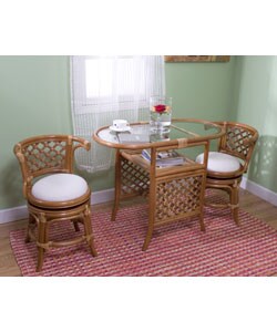 3-piece Cane Honeymoon Dining Set